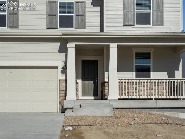 property entrance featuring a garage