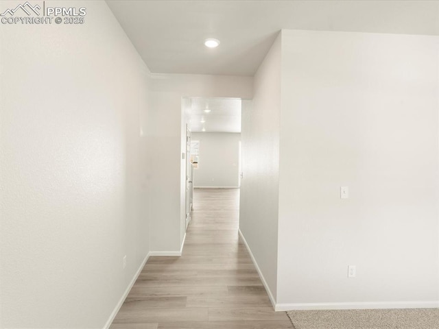 hall featuring light hardwood / wood-style flooring