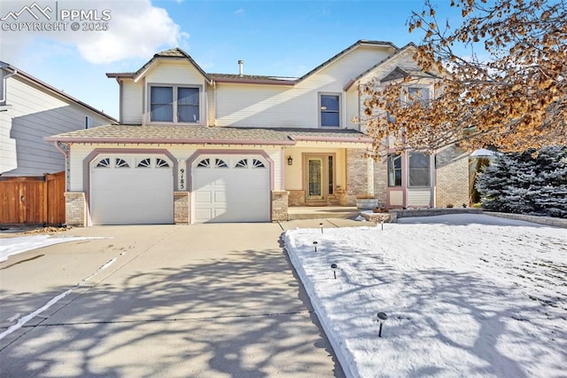 front facade featuring a garage