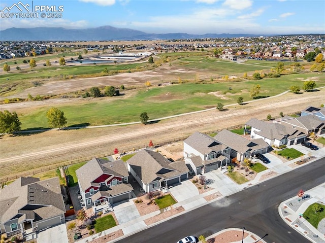 drone / aerial view with a mountain view