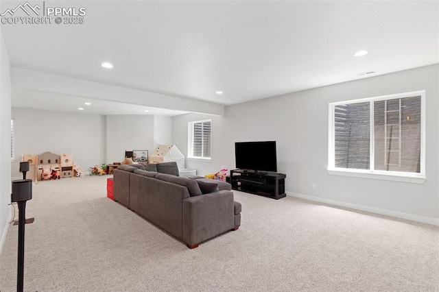 view of carpeted living room