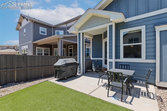 view of patio featuring grilling area