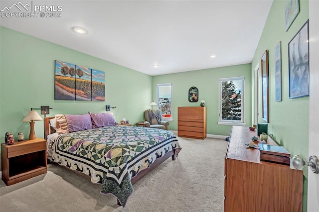 view of carpeted bedroom