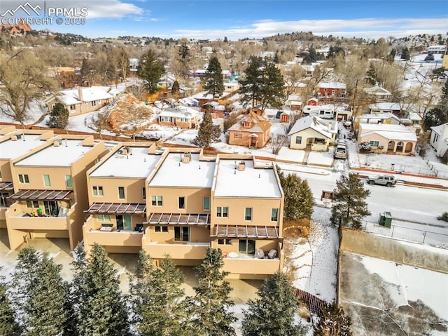 view of snowy aerial view