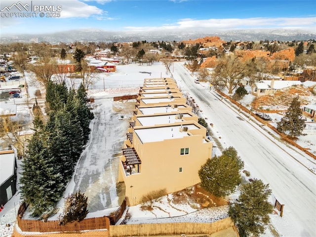 view of snowy aerial view