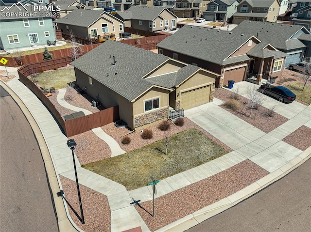 aerial view of residential area