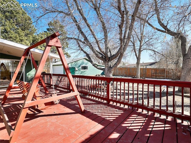 view of wooden deck