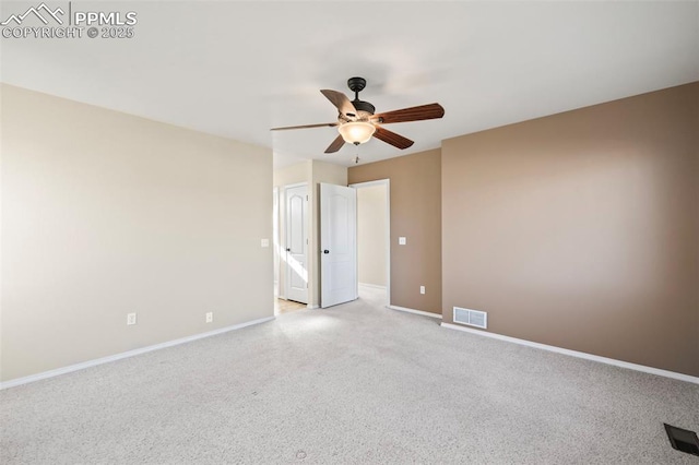 spare room featuring ceiling fan