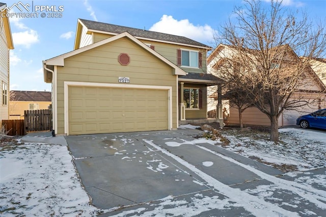 view of property featuring a garage