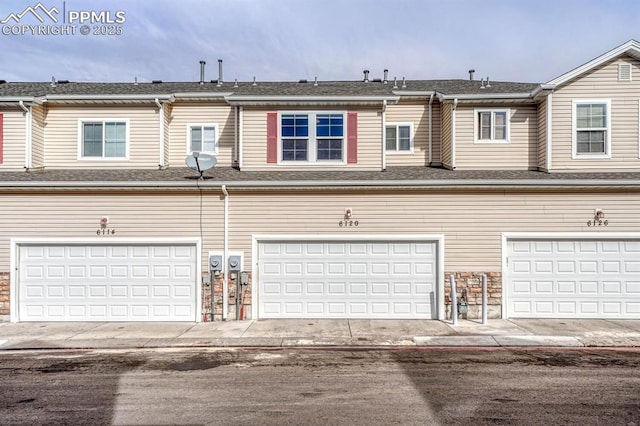 exterior space with a garage