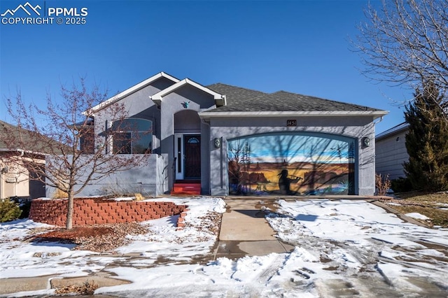 view of front of home with a garage