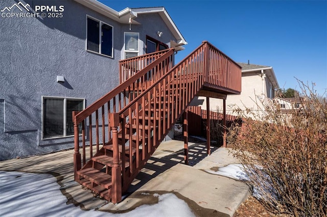 exterior space with a deck and a patio area