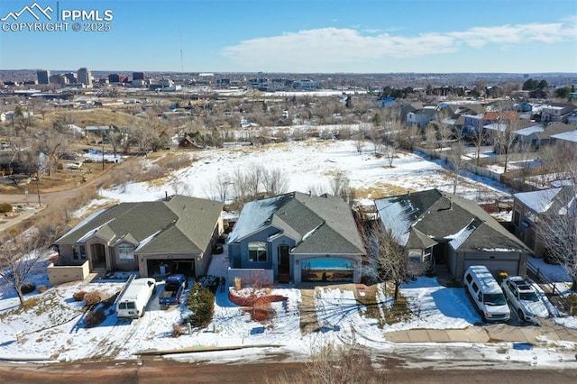 view of snowy aerial view