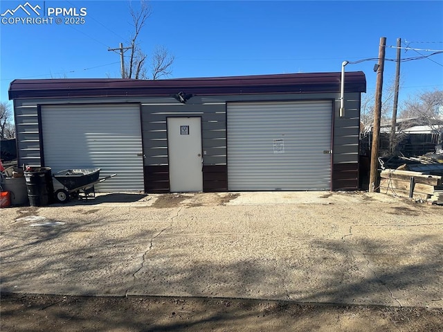 view of garage