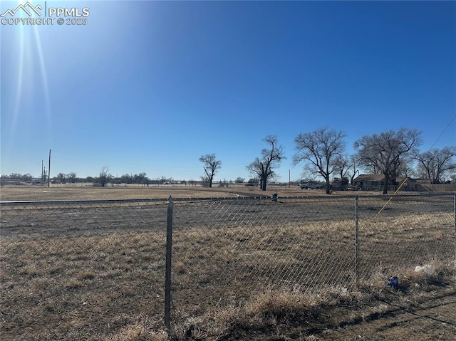 view of yard with a rural view