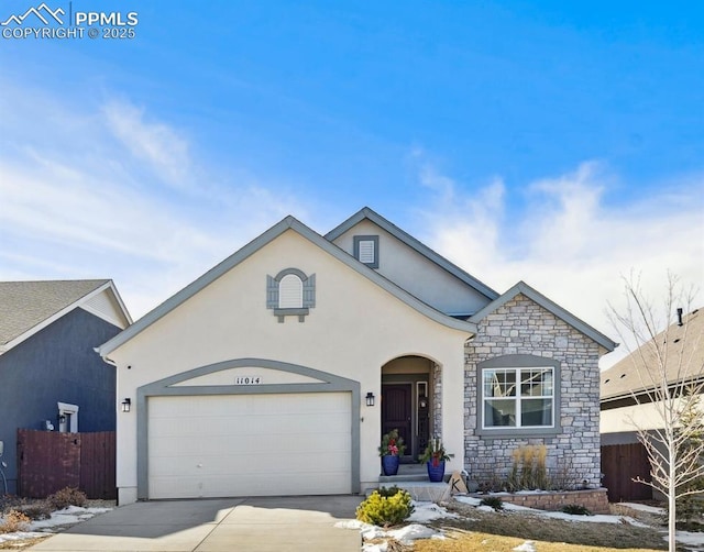 ranch-style home with a garage