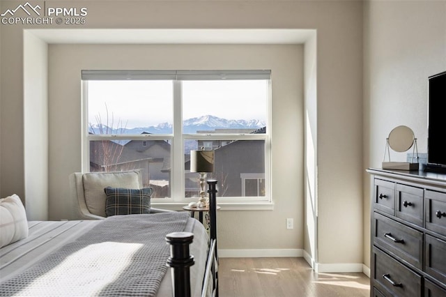 bedroom featuring light wood-type flooring