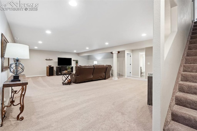 view of carpeted living room