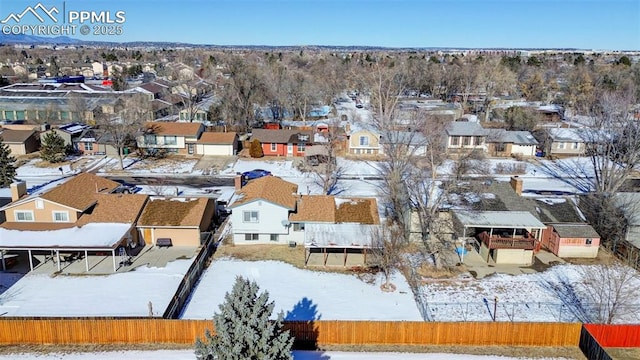 view of snowy aerial view