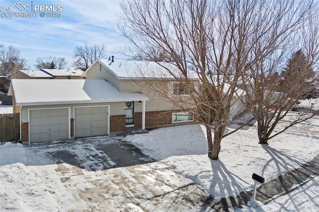 view of front of house with a garage