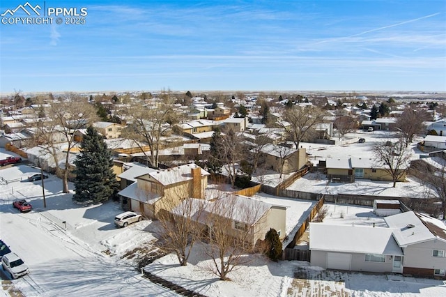 view of snowy aerial view