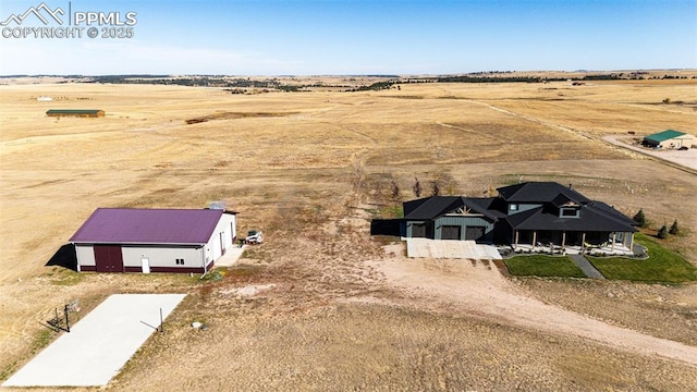 aerial view with a rural view