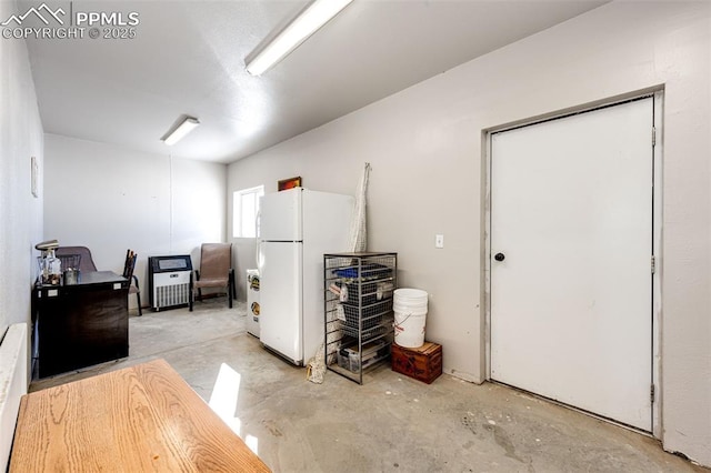 kitchen featuring white refrigerator