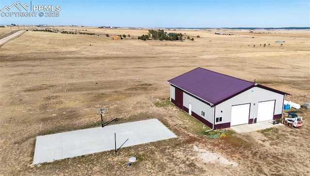 bird's eye view with a rural view