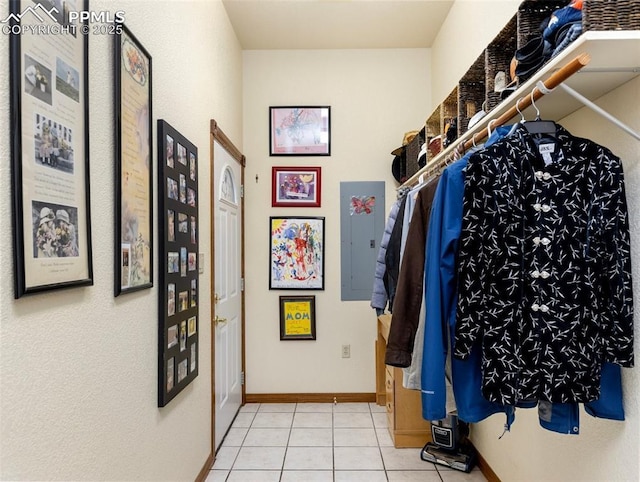 spacious closet with tile patterned flooring