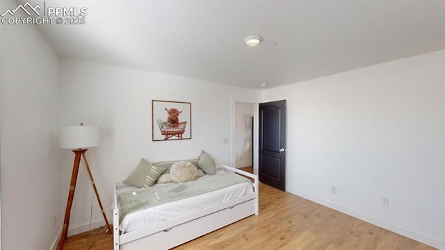 bedroom featuring light hardwood / wood-style floors