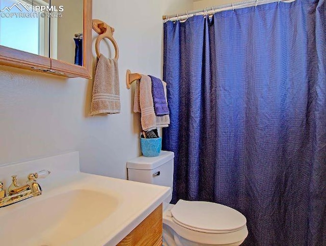 bathroom with toilet and vanity