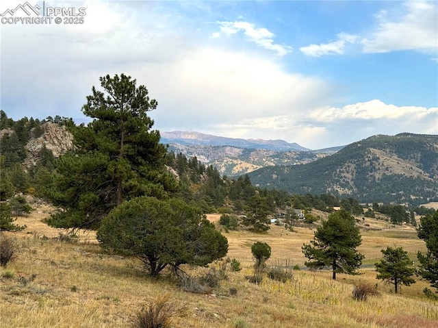 property view of mountains with a rural view