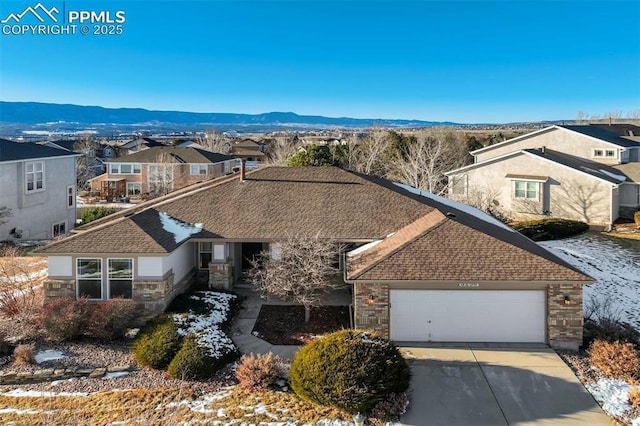 exterior space with a mountain view