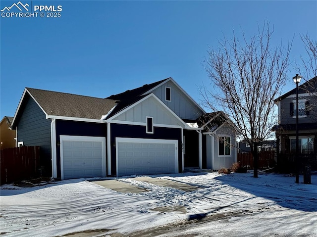 view of front of home featuring a garage