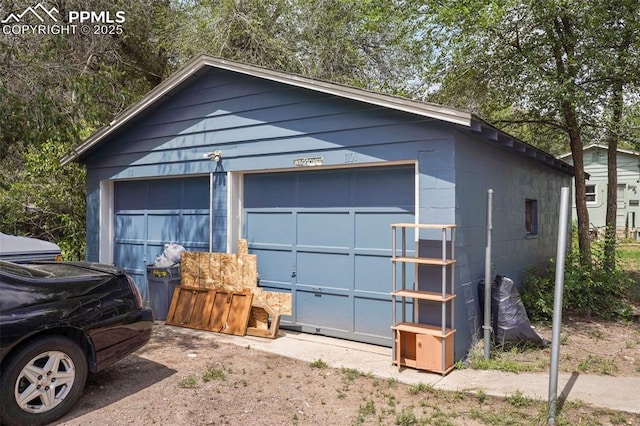 view of garage