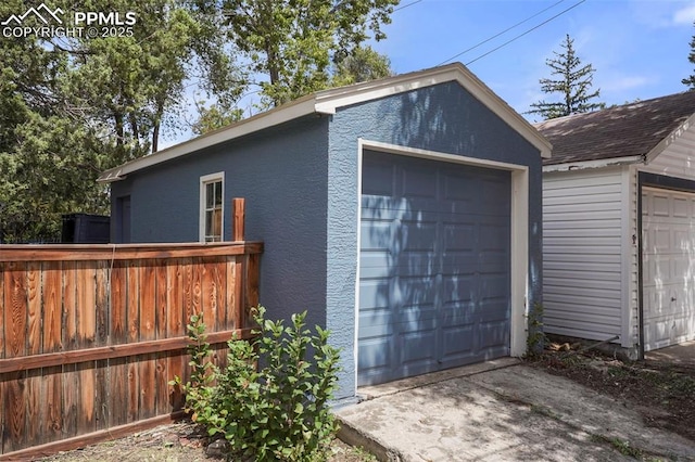 view of garage