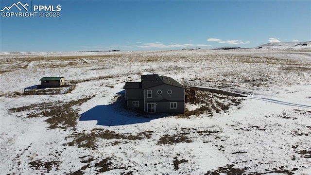 exterior space featuring a mountain view