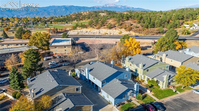 aerial view featuring a mountain view