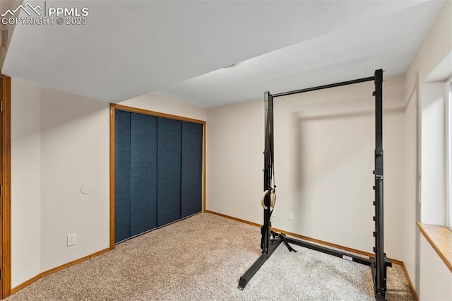 unfurnished bedroom featuring carpet