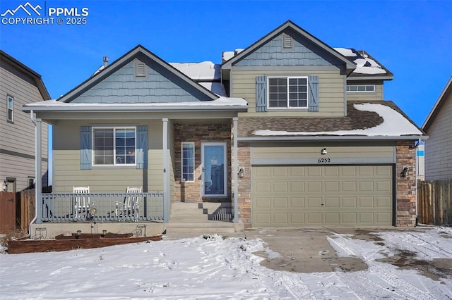 craftsman-style house with a garage