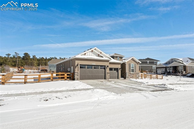 view of front of house with a garage