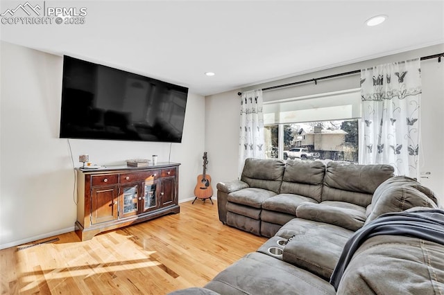 living room featuring hardwood / wood-style flooring