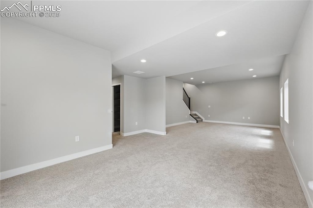 16896 Greenfield Dr, Monument, CO 80132 - interior space featuring stairway, recessed lighting, and baseboards