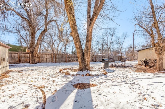 view of snowy yard