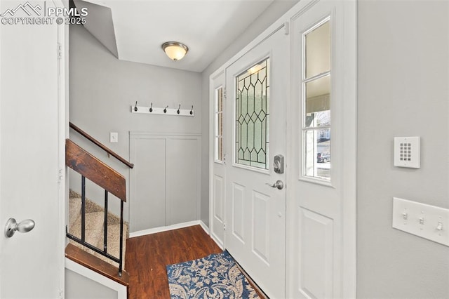 foyer featuring dark hardwood / wood-style flooring