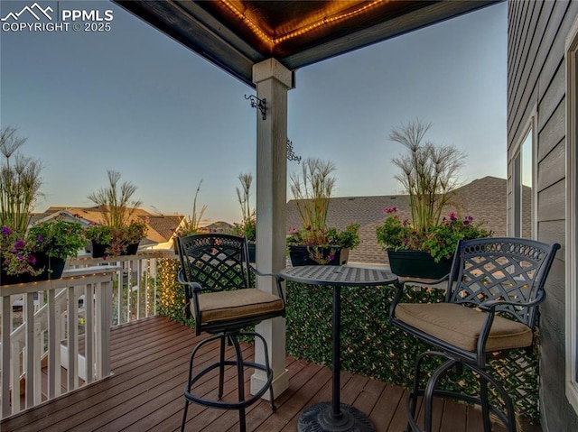 view of deck at dusk