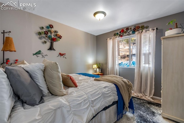 bedroom featuring carpet