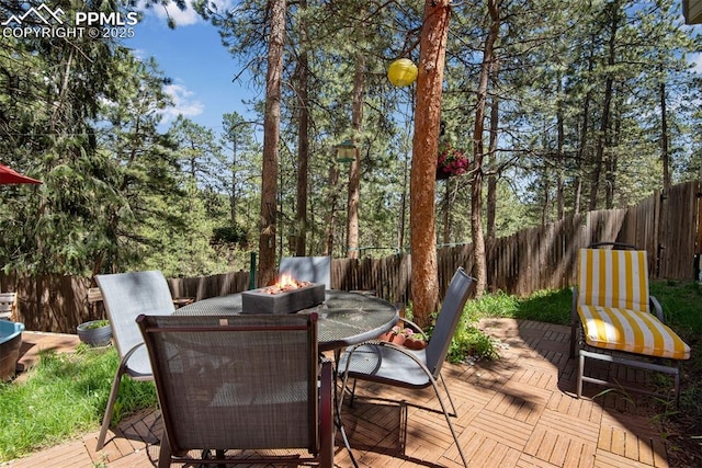 view of patio with a deck