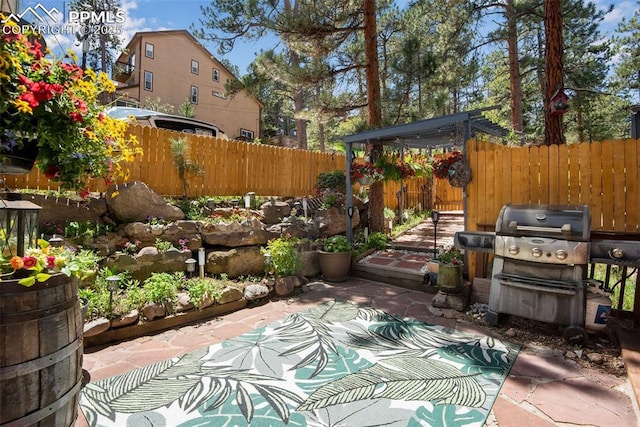 view of patio with a pergola