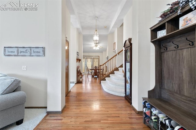 mudroom featuring light wood-type flooring